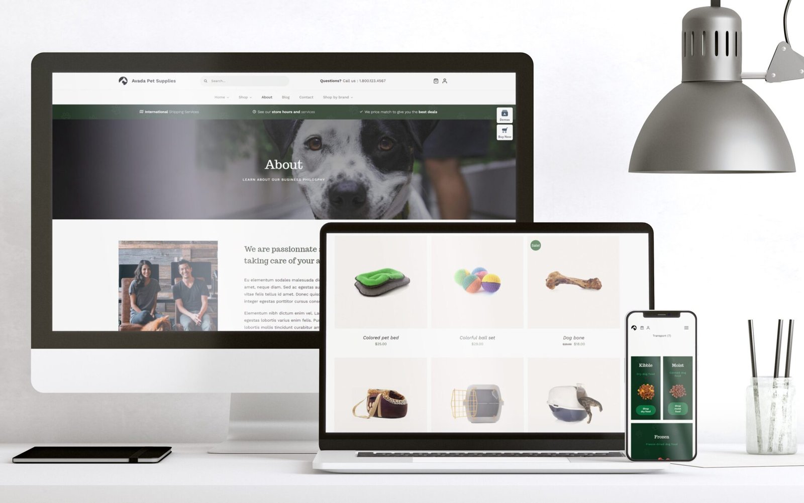 Avada WordPress website customization for pet animal food